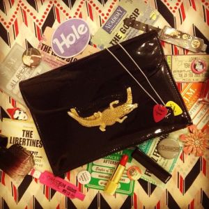 My crocodile clutch was bought in a charity shop whilst I was a student on a student budget. It has been twirled around dance floors, covered in beer at gigs and (almost) left in a taxi! Although I now have a proper job and a slightly bigger budget for bag buying, my crocodile clutch still remains my faithful companion for late night adventures. #MyHandbagStory