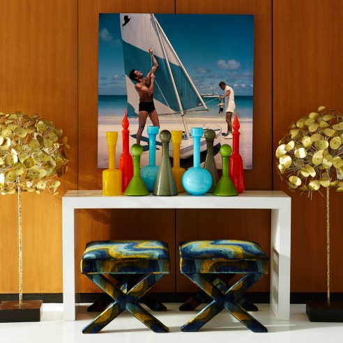 Jonathan Adler - Pop glass decanters - lifestyle - Portrait